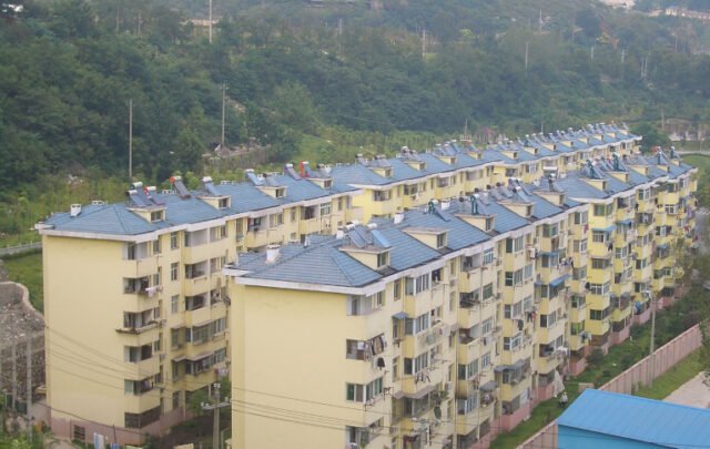 New build solar water heaters in Hubei, China